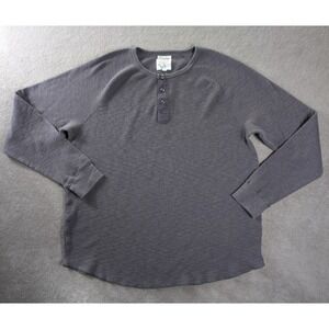 Lucky Brand Shirt Mens Size XXL Gray Thermal Long Sleeve Henley
